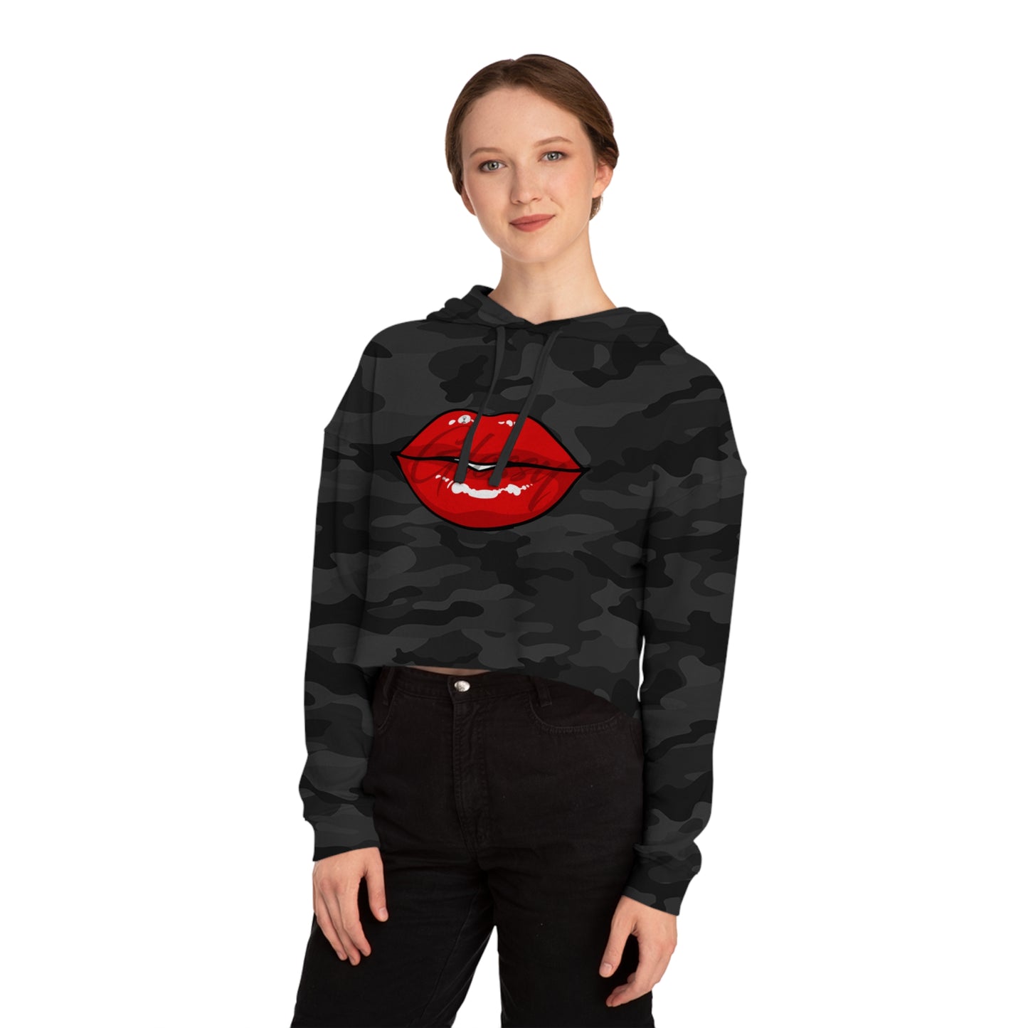 Glossy Lip Service Women's Cropped Hooded Sweatshirt