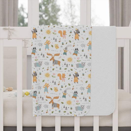 Toddler "Moose N' Friends" Blanket. Swaddle Blanket. Toddler Blanket, Warm Blanket, Soft Blanket, Animal Print, Baby, Crib Accessories