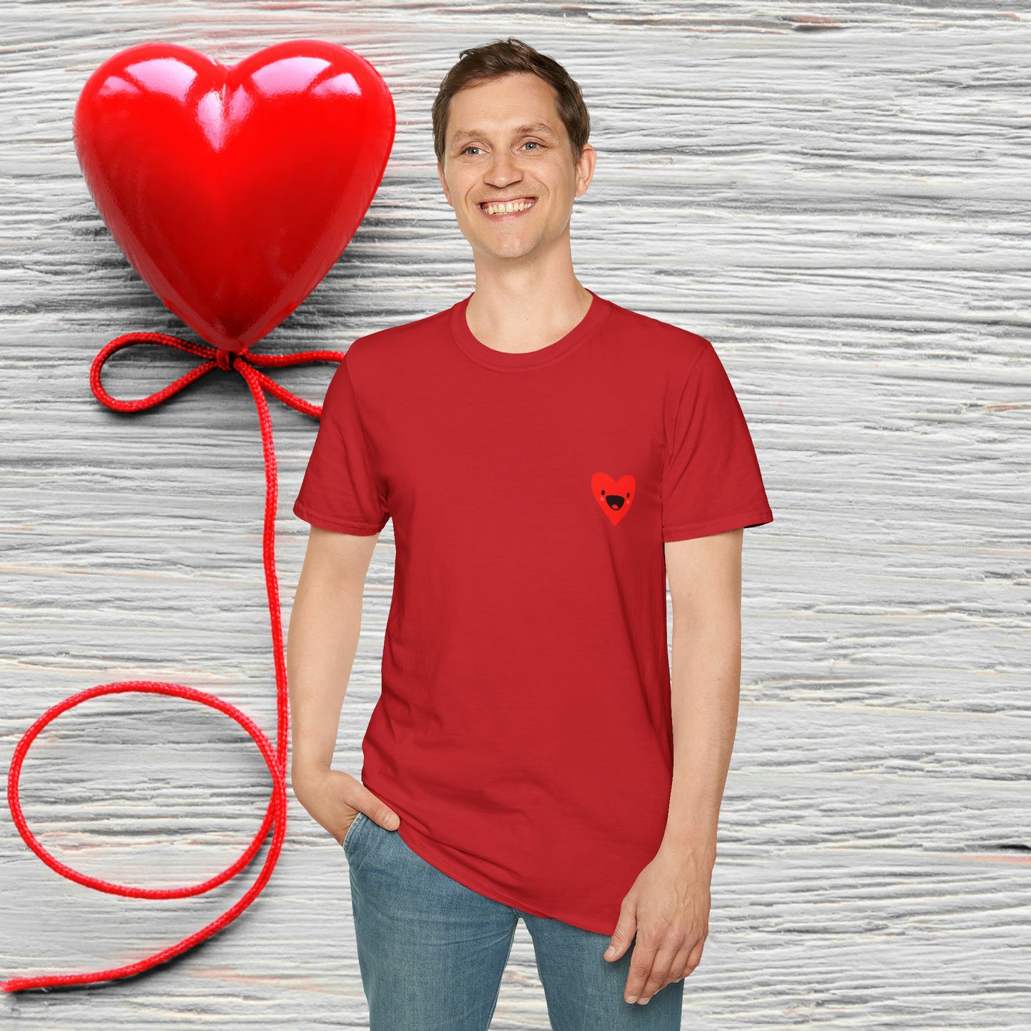 Unisex "Joyful Heart"  SCBC Heavy Cotton Tee. Graphic T-Shirt, T-Shirt, Unique, Original Brand, Valentines Day, Heart, Valentines Day Gift
