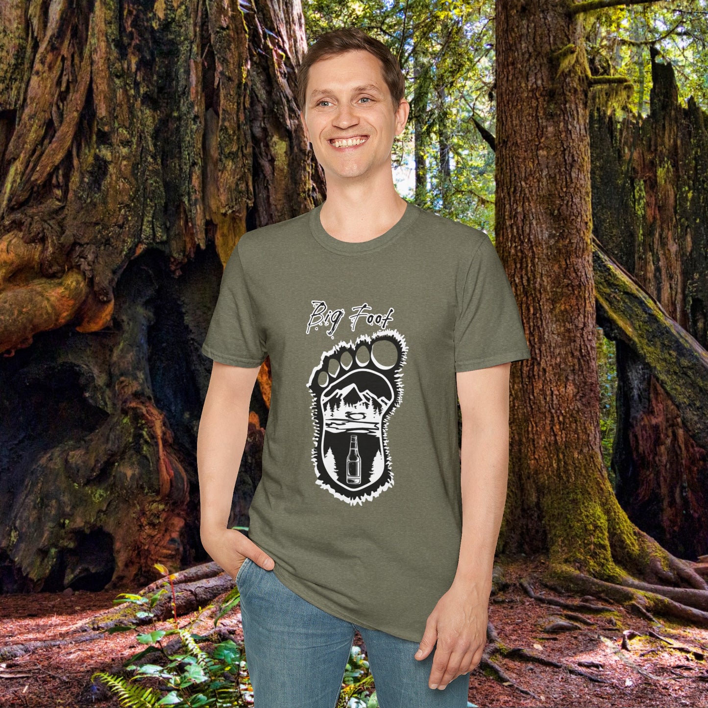 Unisex "Big Foot" Soft T-Shirt. Graphic T-Shirt, Streetwear, Branded T-Shirt, Original Design, Unisex, Adulting, Funny Shirt, Wilderness