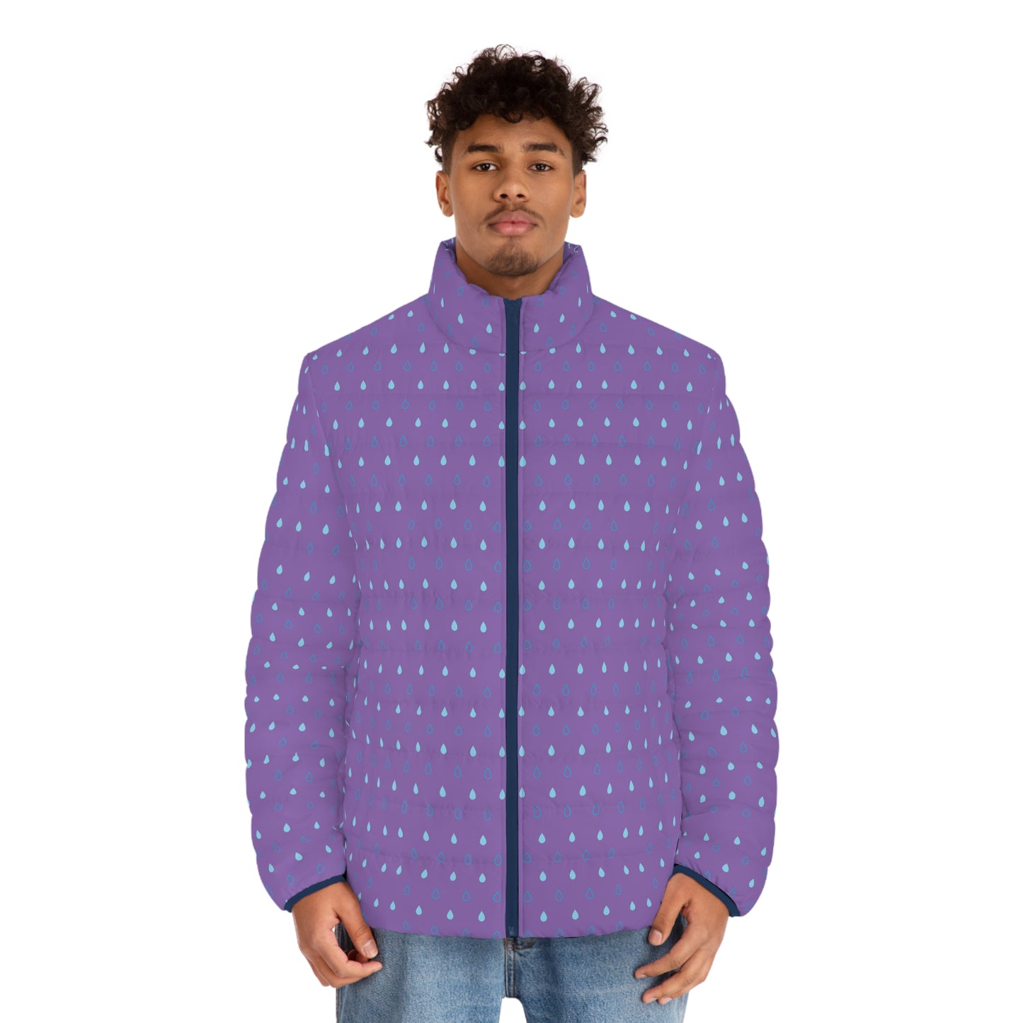 Men's SCBC "Cephalopod" Puffer Jacket (AOP). Puffer Jacket, Spring, Mens Clothes, Warm Jacket, Lightweight, Paisley Print, Graphic Design.