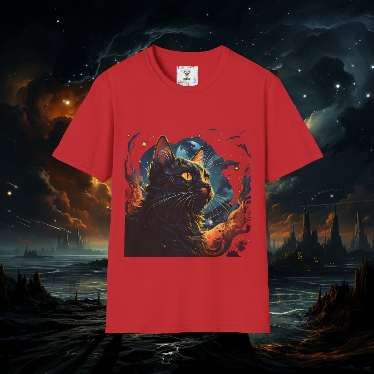 Short Sleeve "Space Cat" T-Shirt Unisex fit, Gift for Him, Gift for Her, Birthday Gift, Gift For Cat Lovers.