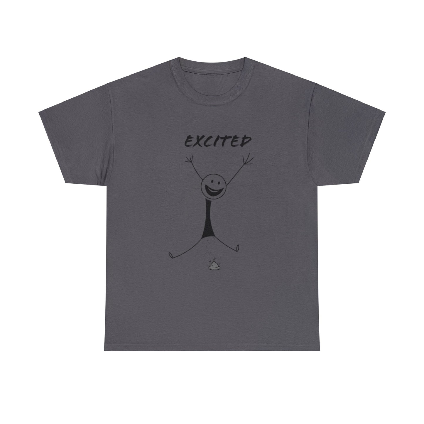 Unisex Excited Stick Figure Heavy Cotton Tee. Positive Affirmation. Inspiring Quote. Funny Shirt. Graphic T Shirt. Stick Figure Art