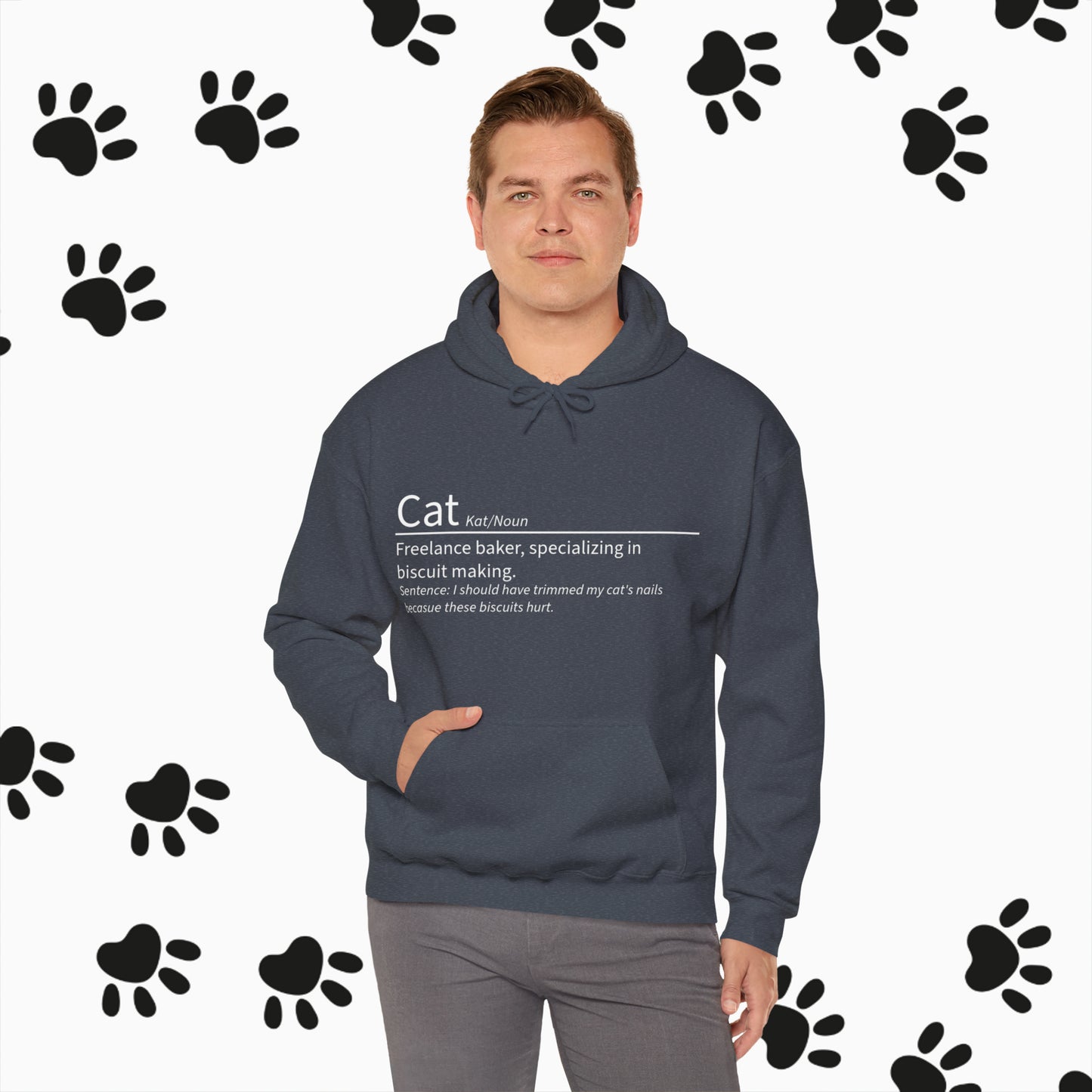 Unisex "Cat Definition" Heavy Blend™ Hooded Sweatshirt. Hoodie. Hooded Sweatshirt. Sweater. Streetwear. Cat Lover. Cat Dad. Animal Lover.
