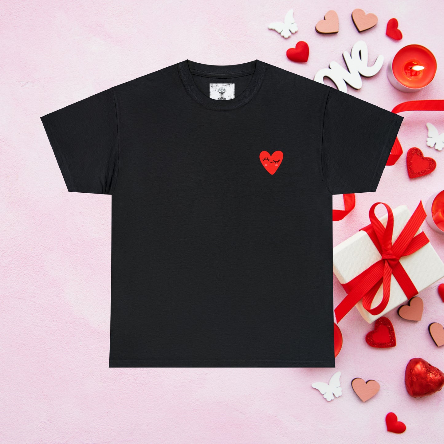 Unisex "Flirty Heart"  SCBC Heavy Cotton Tee. Graphic T-Shirt, T-Shirt, Unique, Original Brand, Valentines Day, Heart, Valentines Day Gift