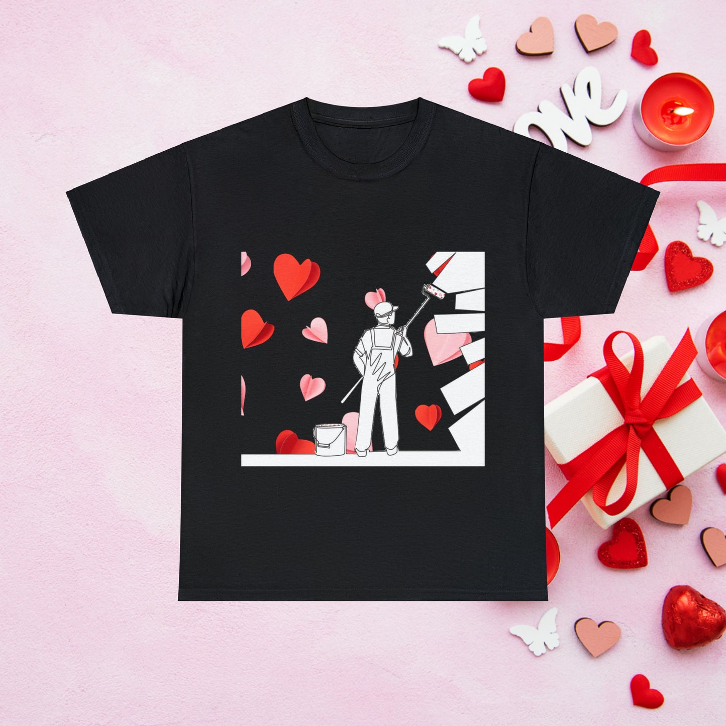 Unisex "Painted Heart" Cotton Tee. Unisex Shirt. Valentines Day Gift. Valentines Day. Couples Shirt. Anniversary Gift. Gift For Him/Her.