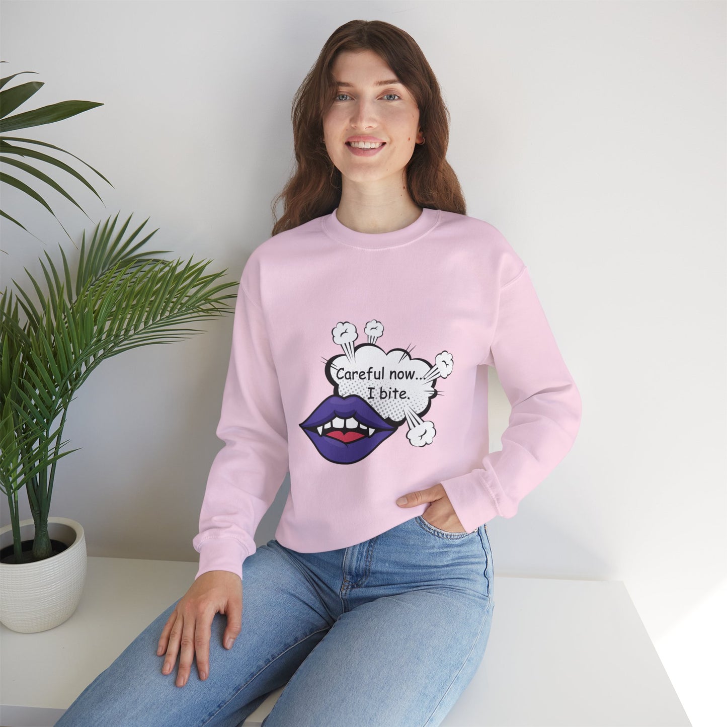 Unisex "Love Bite" Crewneck Sweatshirt. Unisex, Sweatshirt, Valentines Day, Valentines Day Gift, Gift For Her, Gift for Her, Birthday Gift