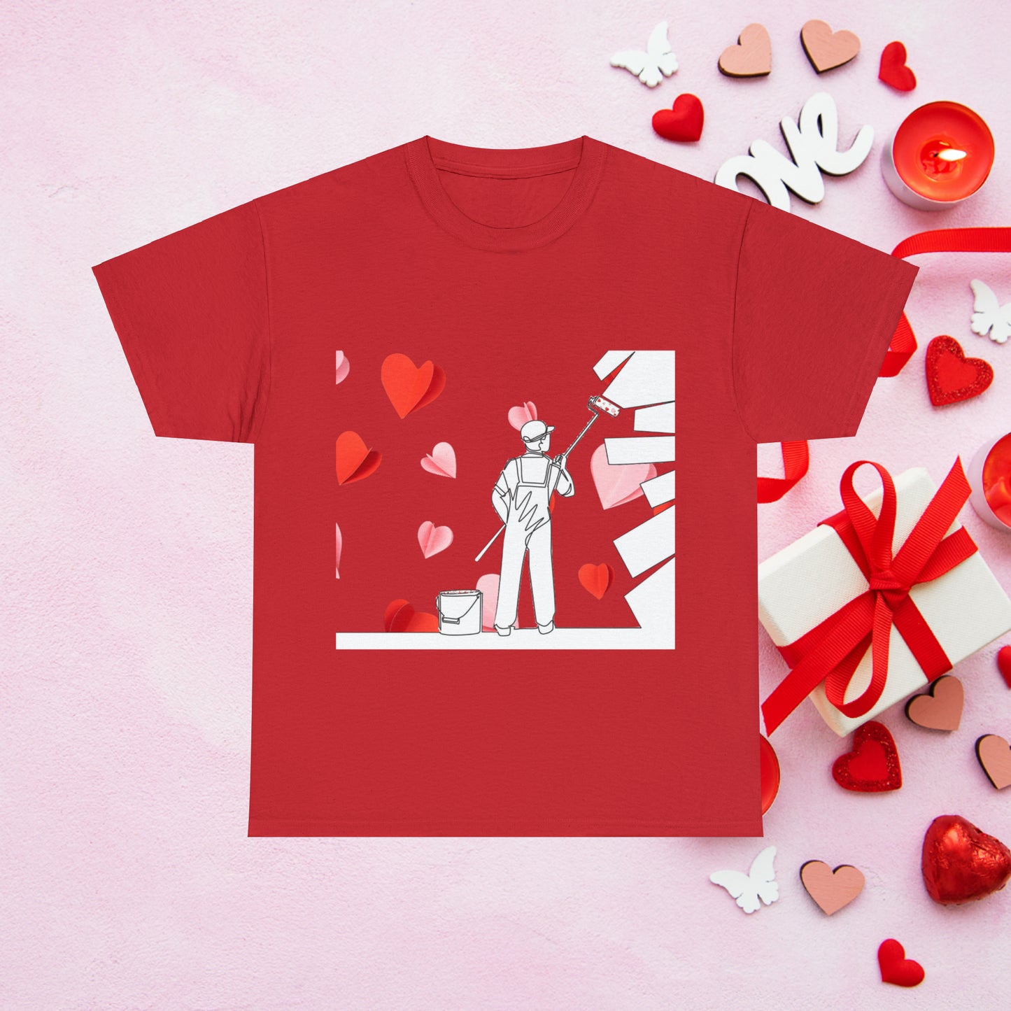 Unisex "Painted Heart" Cotton Tee. Unisex Shirt. Valentines Day Gift. Valentines Day. Couples Shirt. Anniversary Gift. Gift For Him/Her.