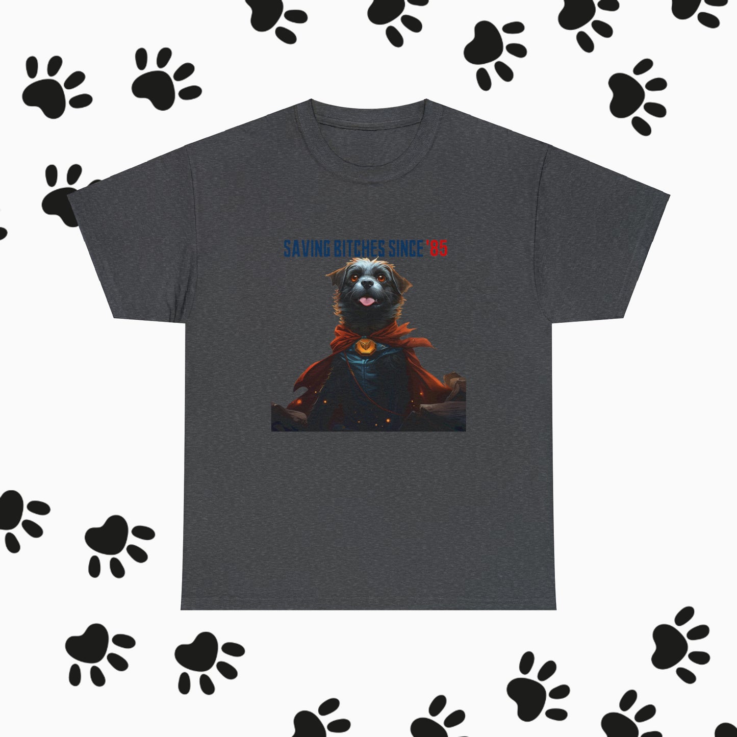Unisex "Super Dog" Heavy Cotton Tee: Super Dog. Dog T-Shirt. Dog Lover. Animal Lover. Birthday Gift. Graphic T-shirt. Unisex