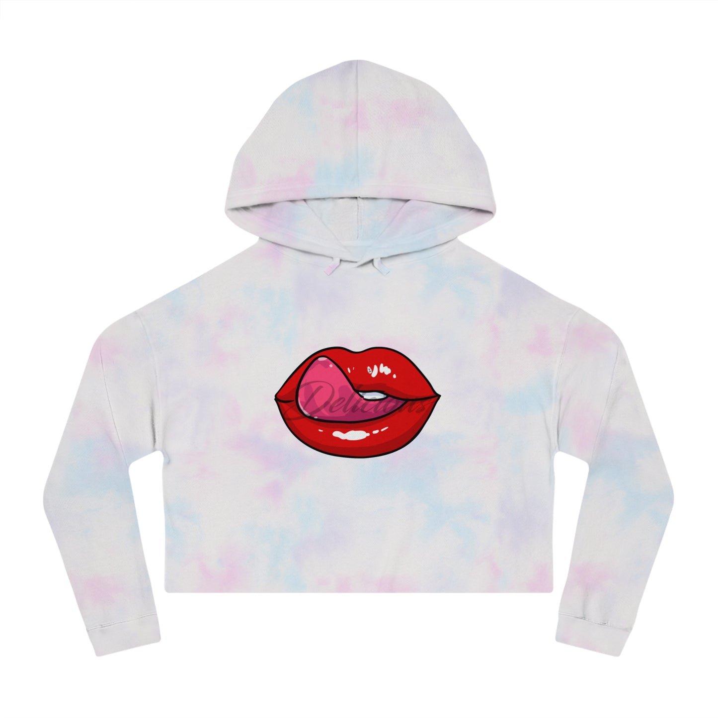Delicious Lip Service Cropped Hooded Sweatshirt
