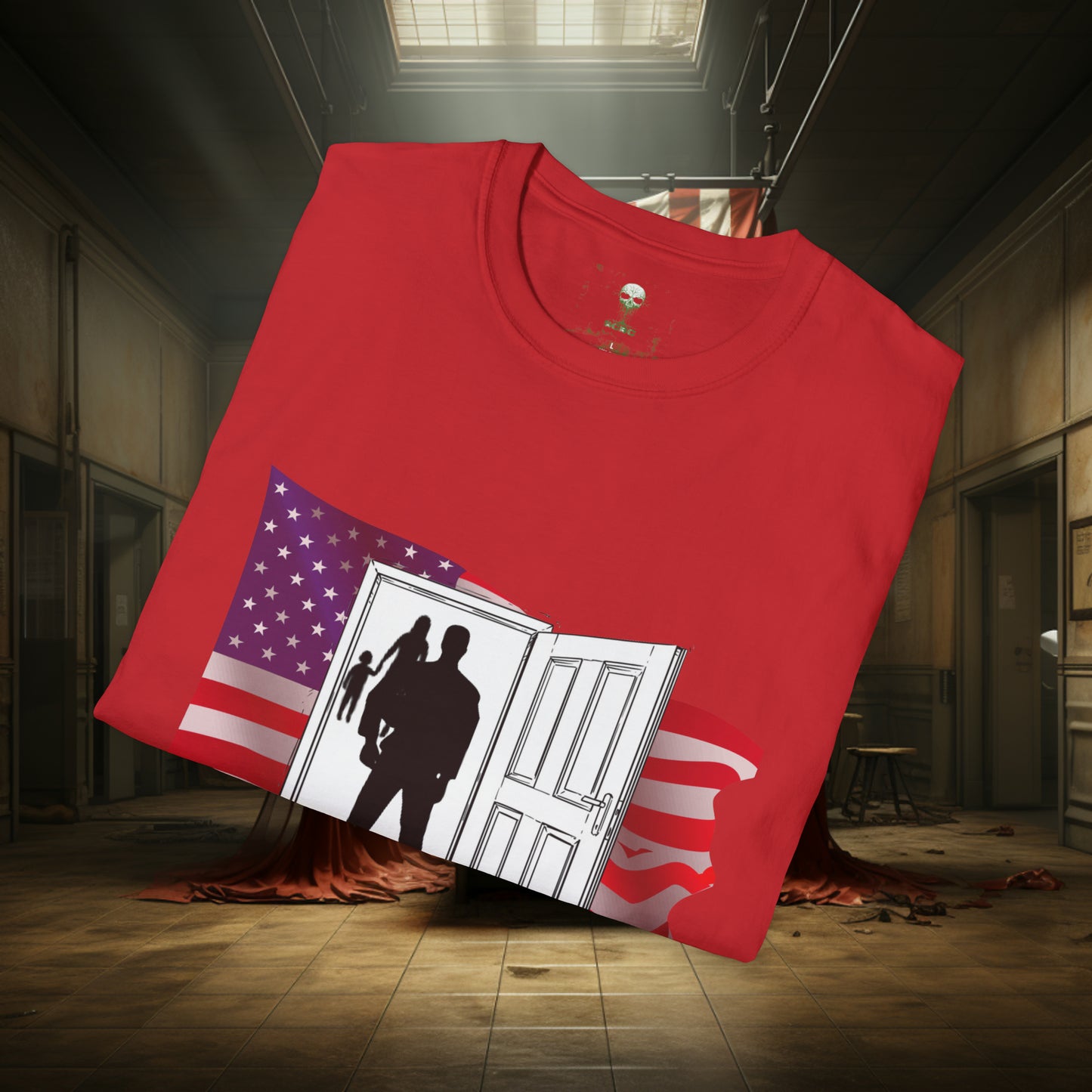 Unisex "Welcome Home" Soft Style T-Shirt.  Hunting Shirt, Patriotic Shirt, Gift For Veteran, Unisex, Army Wife, Veteran, Birthday Gift.