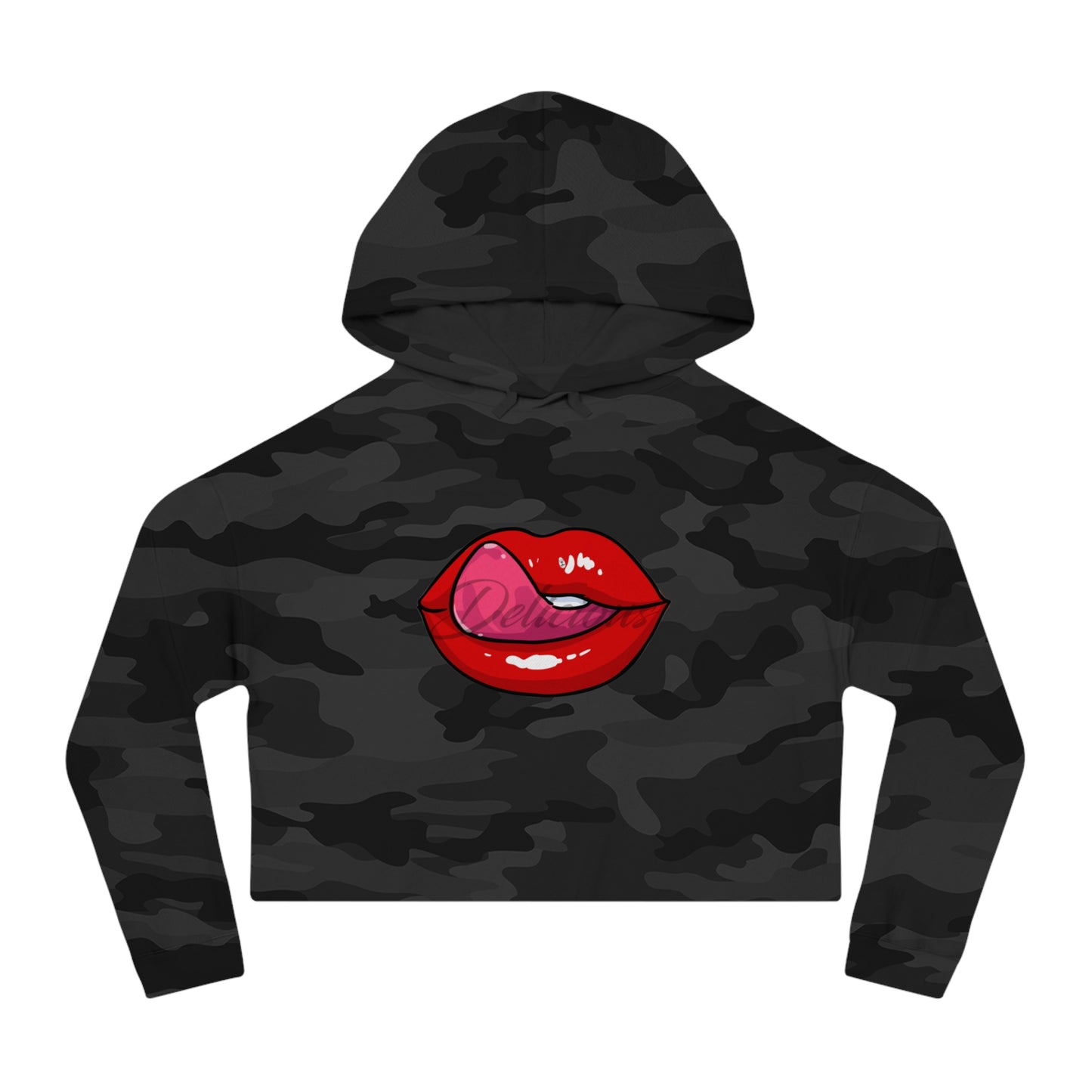 Delicious Lip Service Cropped Hooded Sweatshirt