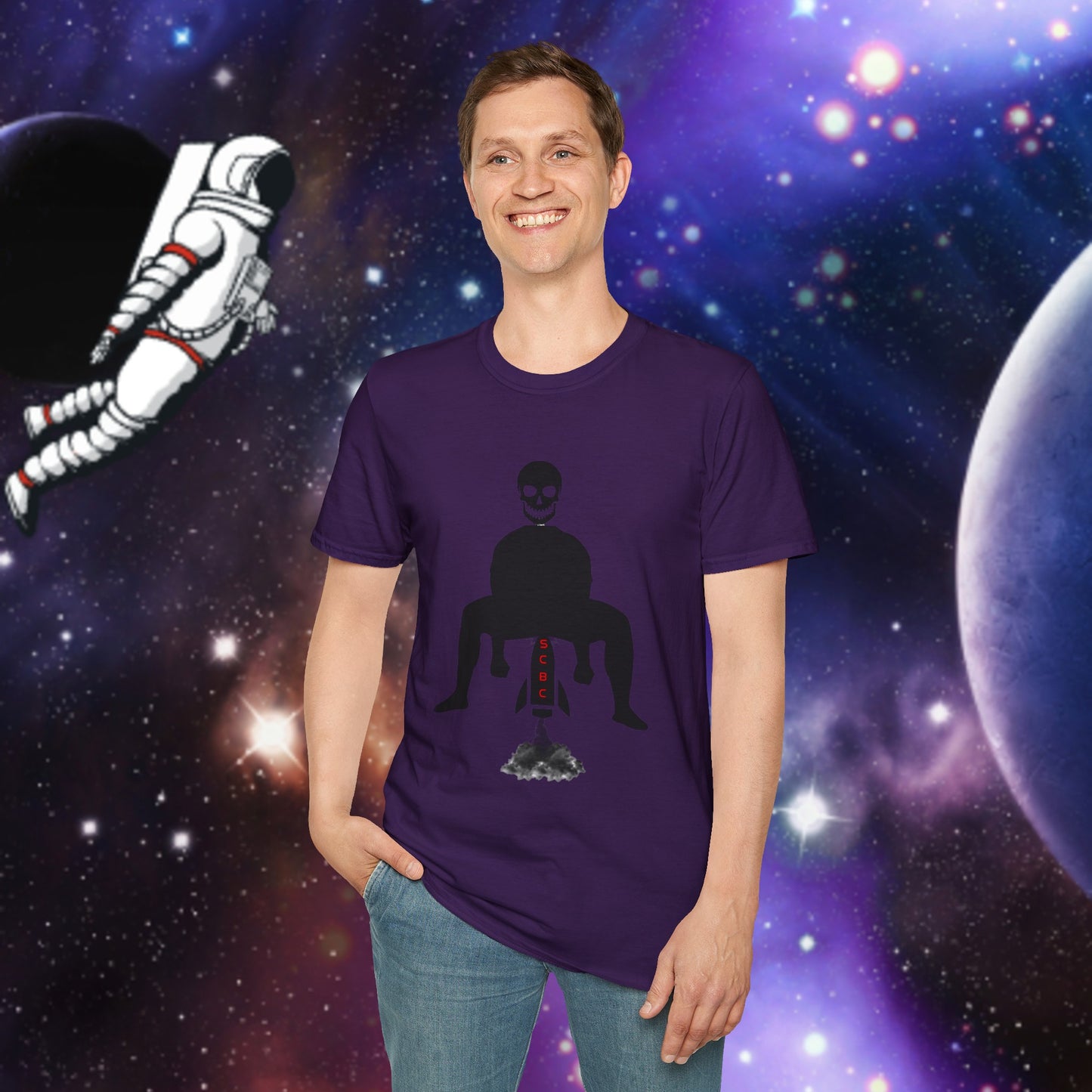 Unisex SCBC "Blast-Off" Soft-style T-Shirt. Graphic T-Shirt, Streetwear, Branded T-Shirt, Original Design, Unisex T-Shirt, Birthday Gift.