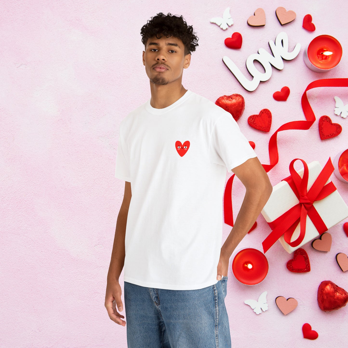 Unisex "Smiling Heart"  SCBC Cotton Tee. Graphic T-Shirt, T-Shirt, Unique, Original Brand, Valentines Day, Heart, Valentines Day Gift