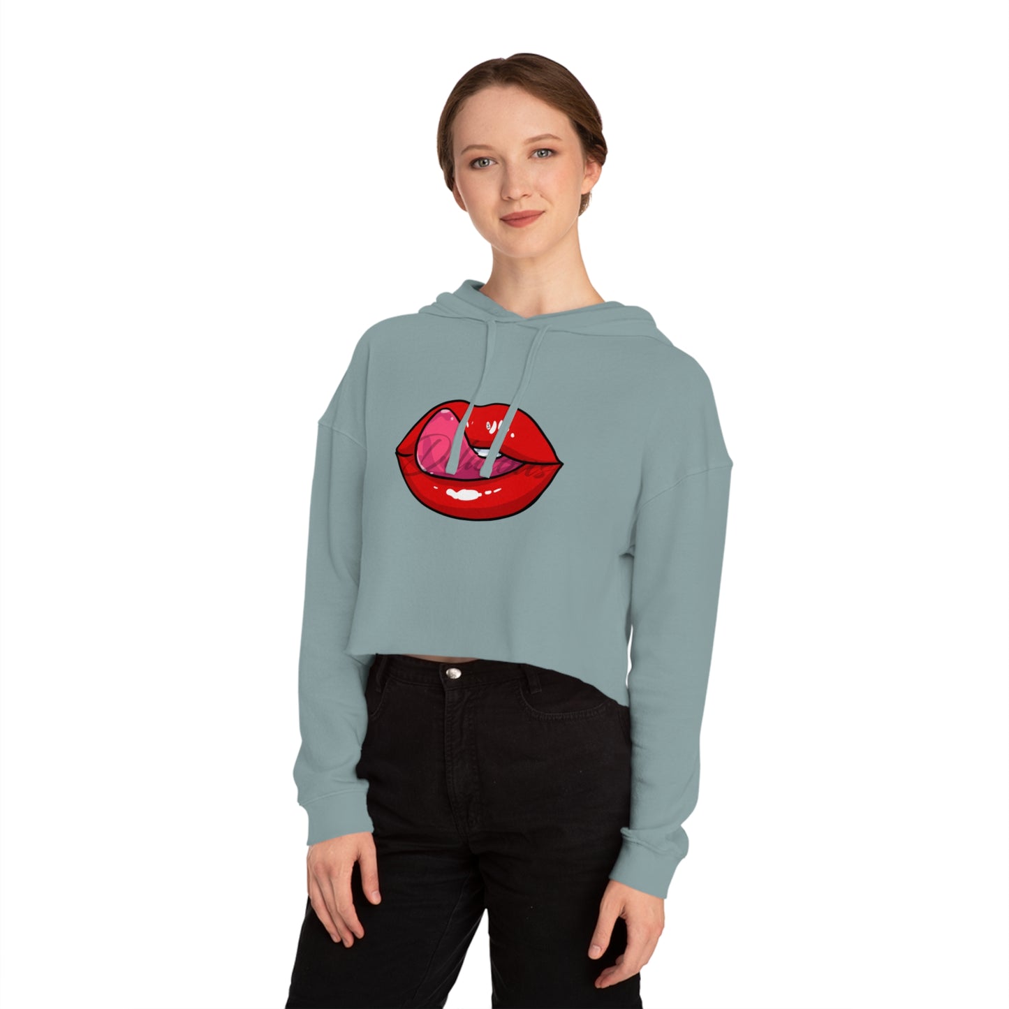 Delicious Lip Service Cropped Hooded Sweatshirt