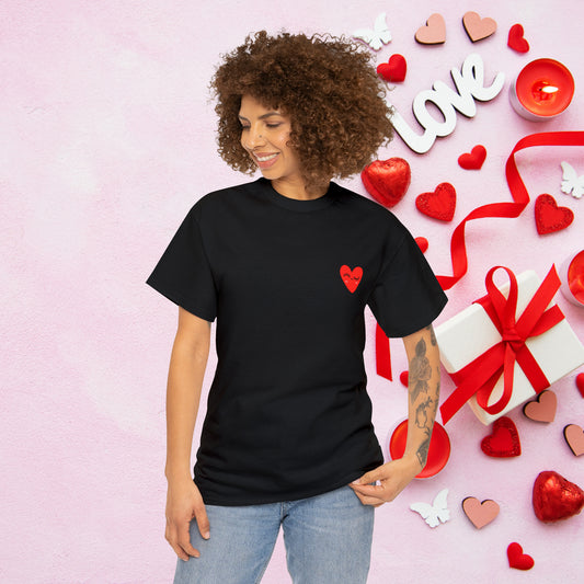 Unisex "Flirty Heart"  SCBC Heavy Cotton Tee. Graphic T-Shirt, T-Shirt, Unique, Original Brand, Valentines Day, Heart, Valentines Day Gift