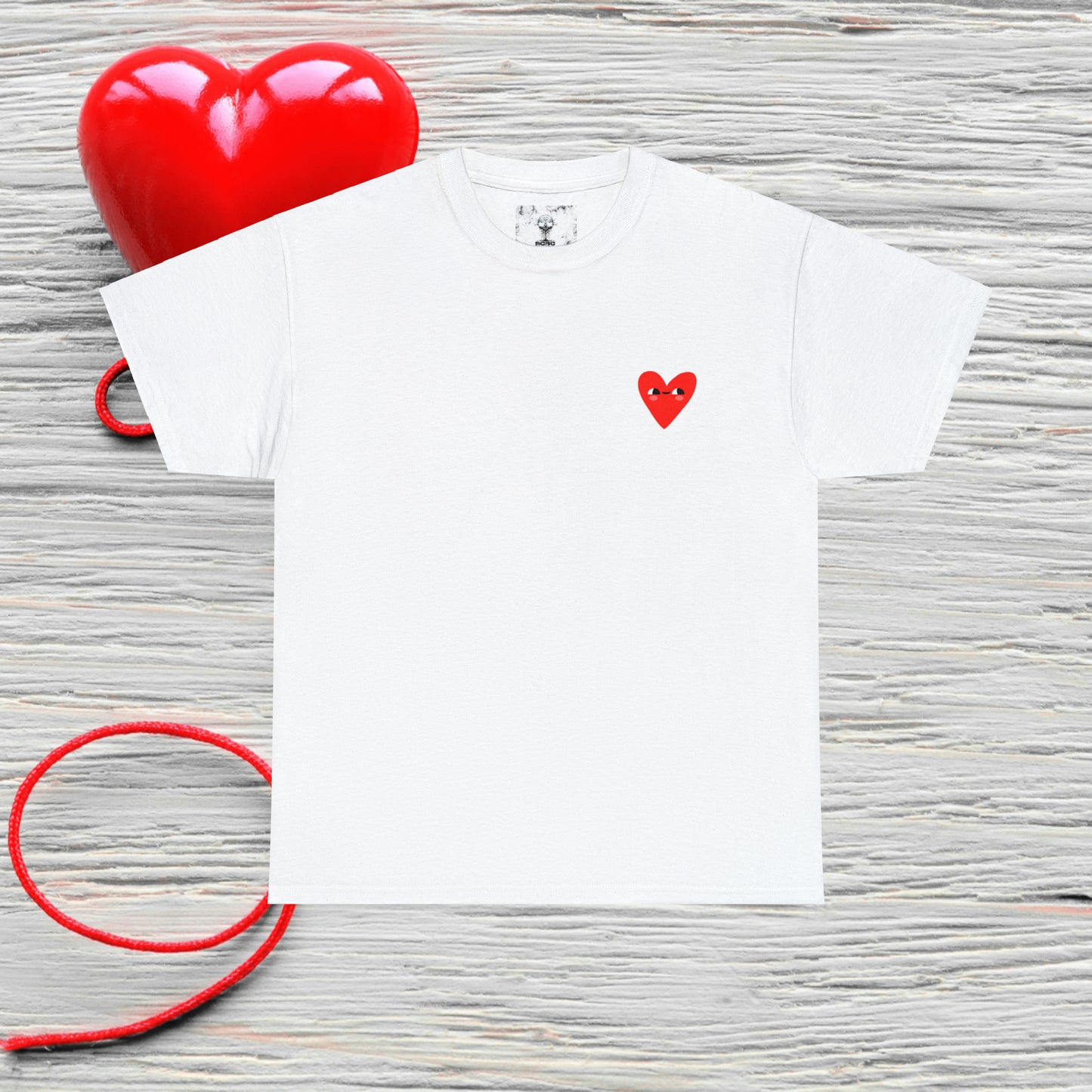 Unisex "Bashful Heart"  SCBC Cotton Tee. Graphic T-Shirt, T-Shirt, Unique, Original Brand, Valentines Day, Heart, Valentines Day Gift