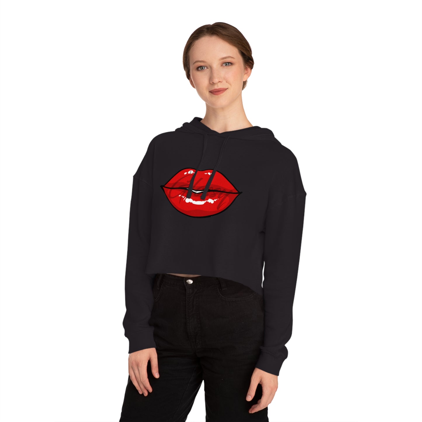 Glossy Lip Service Women's Cropped Hooded Sweatshirt