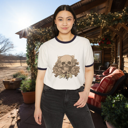 Unisex SCBC "Bone Head" Cotton Ringer T-Shirt. Ringer T-shirt, Vintage, Branded, T-Shirt, Streetwear,  Unisex, Light Weight, Spring Fashion