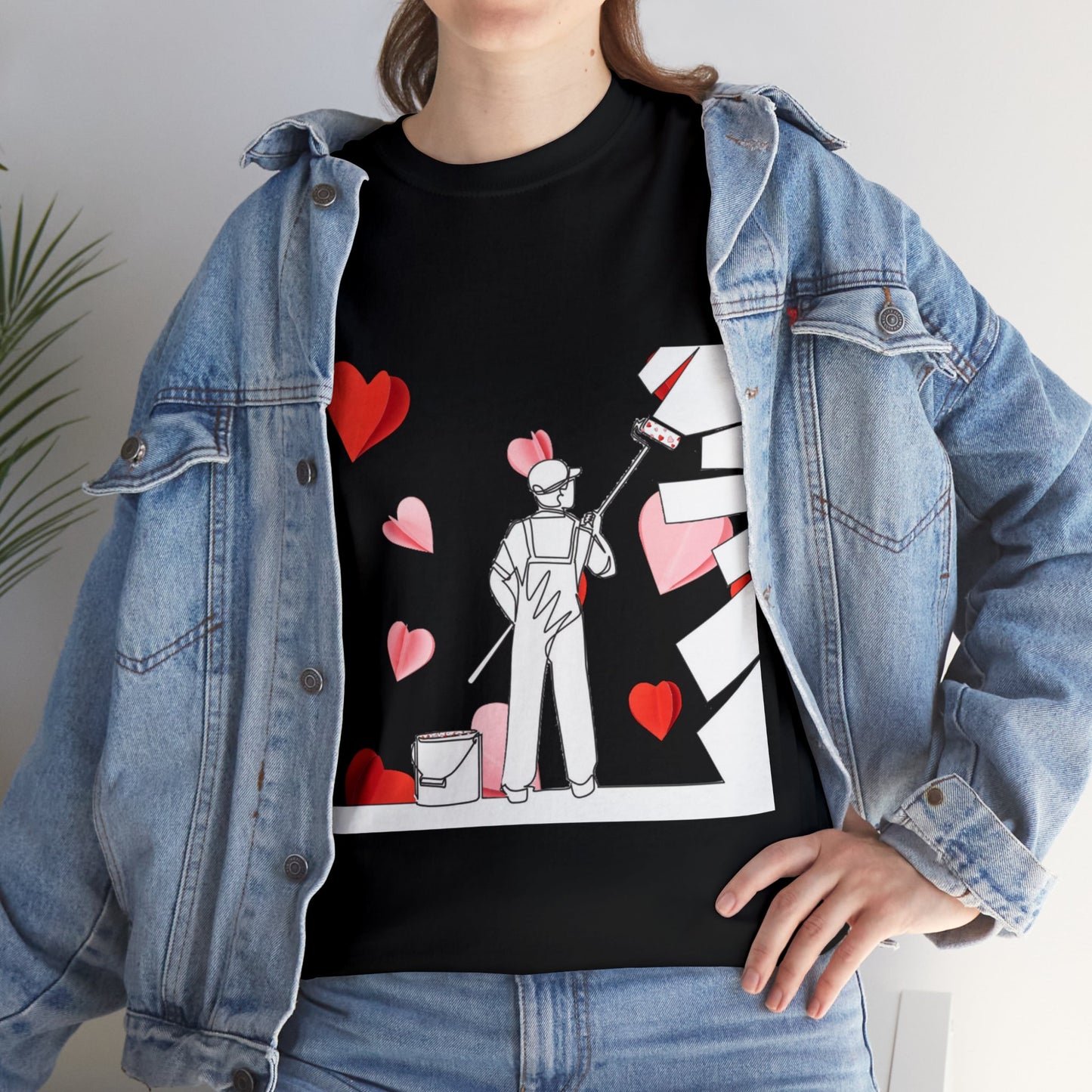 Unisex "Painted Heart" Cotton Tee. Unisex Shirt. Valentines Day Gift. Valentines Day. Couples Shirt. Anniversary Gift. Gift For Him/Her.