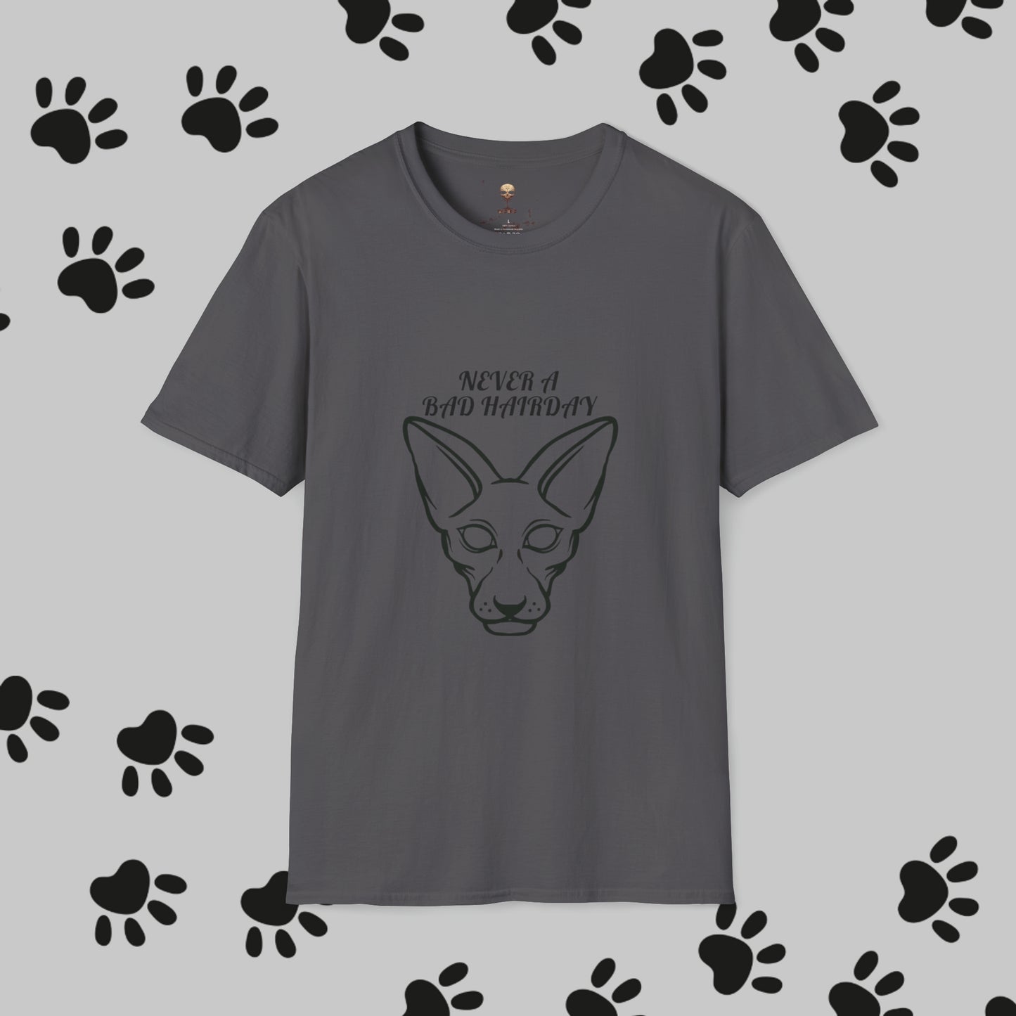 Unisex "Sphinx Cat Hair Day" Soft-style T-Shirt. Cat Shirt, Animal Lover, Cat Mom, Cat Dad. Unisex, Streetwear, Gift For Cat, Cat Lady.