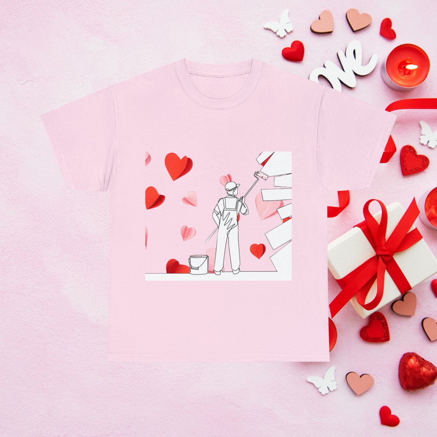 Unisex "Painted Heart" Cotton Tee. Unisex Shirt. Valentines Day Gift. Valentines Day. Couples Shirt. Anniversary Gift. Gift For Him/Her.