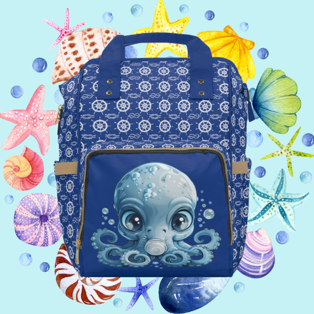 Multifunctional SCBC "Nautical" Diaper Bag. Baby Bag, New Mom, Infant Apparel, Baby Accessories, Baby Boy, Baby Girl, Backpack, Diaper Bag