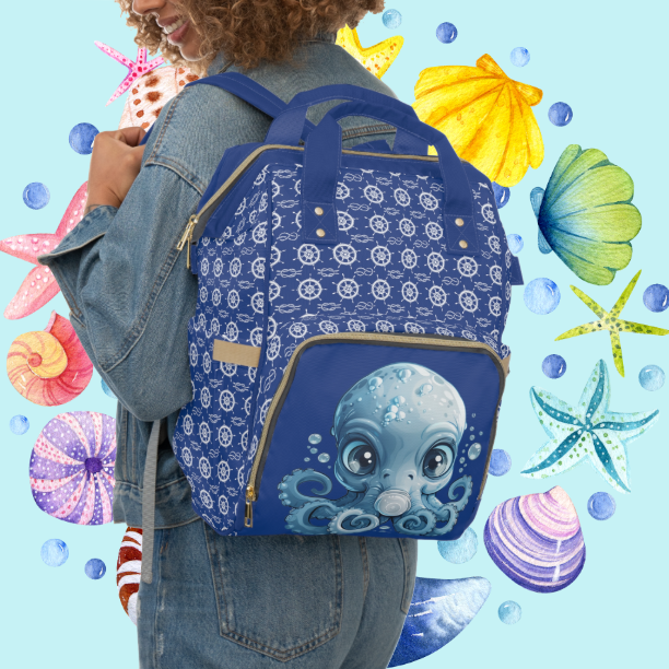 Multifunctional SCBC "Nautical" Diaper Bag. Baby Bag, New Mom, Infant Apparel, Baby Accessories, Baby Boy, Baby Girl, Backpack, Diaper Bag