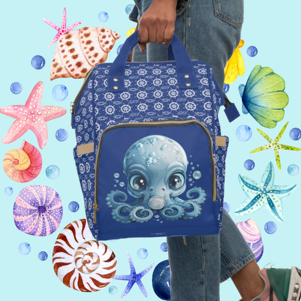 Multifunctional SCBC "Nautical" Diaper Bag. Baby Bag, New Mom, Infant Apparel, Baby Accessories, Baby Boy, Baby Girl, Backpack, Diaper Bag