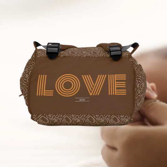 Multifunctional SCBC "Love" Diaper Bag. Baby Bag, New Mom, Infant Apparel, Baby Accessories, Baby Boy, Baby Girl, Backpack, Diaper Bag