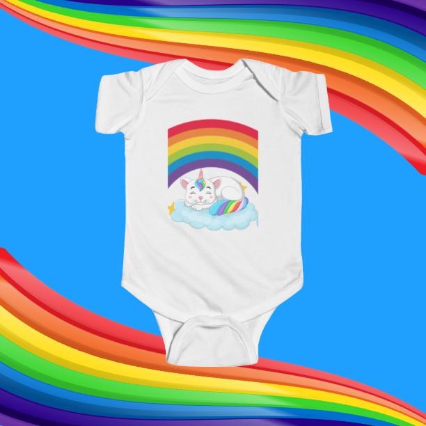 Infant "Unicorn Dreams" Fine Jersey Onesie. Gift For New Mom, Gift For New Dad, Baby Shower Gift, New Born, Baby, Birthday Gift