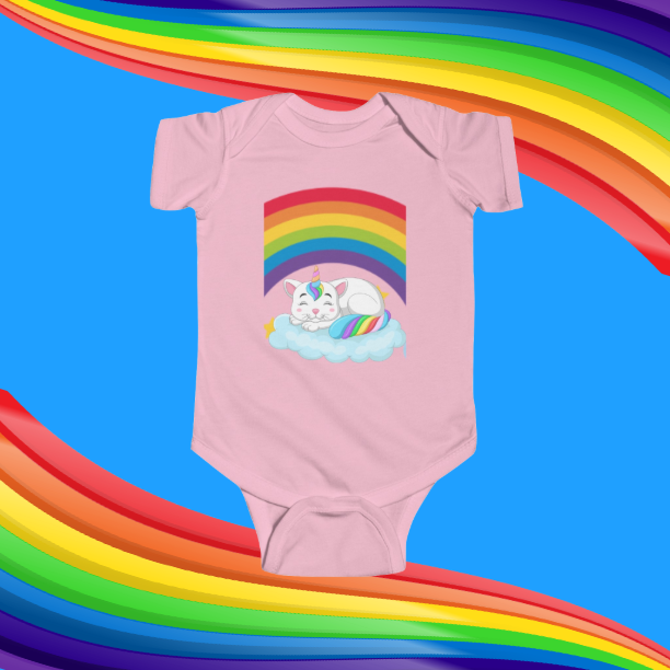 Infant "Unicorn Dreams" Fine Jersey Onesie. Gift For New Mom, Gift For New Dad, Baby Shower Gift, New Born, Baby, Birthday Gift