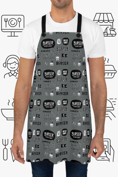 Adult SCBC "Burger Fiend"  Apron: Apron. Butcher Apron. Funny Apron. Butcher. Gift For Chef. Kitchen Apron. Gift For Mom. Gift For Homecooks