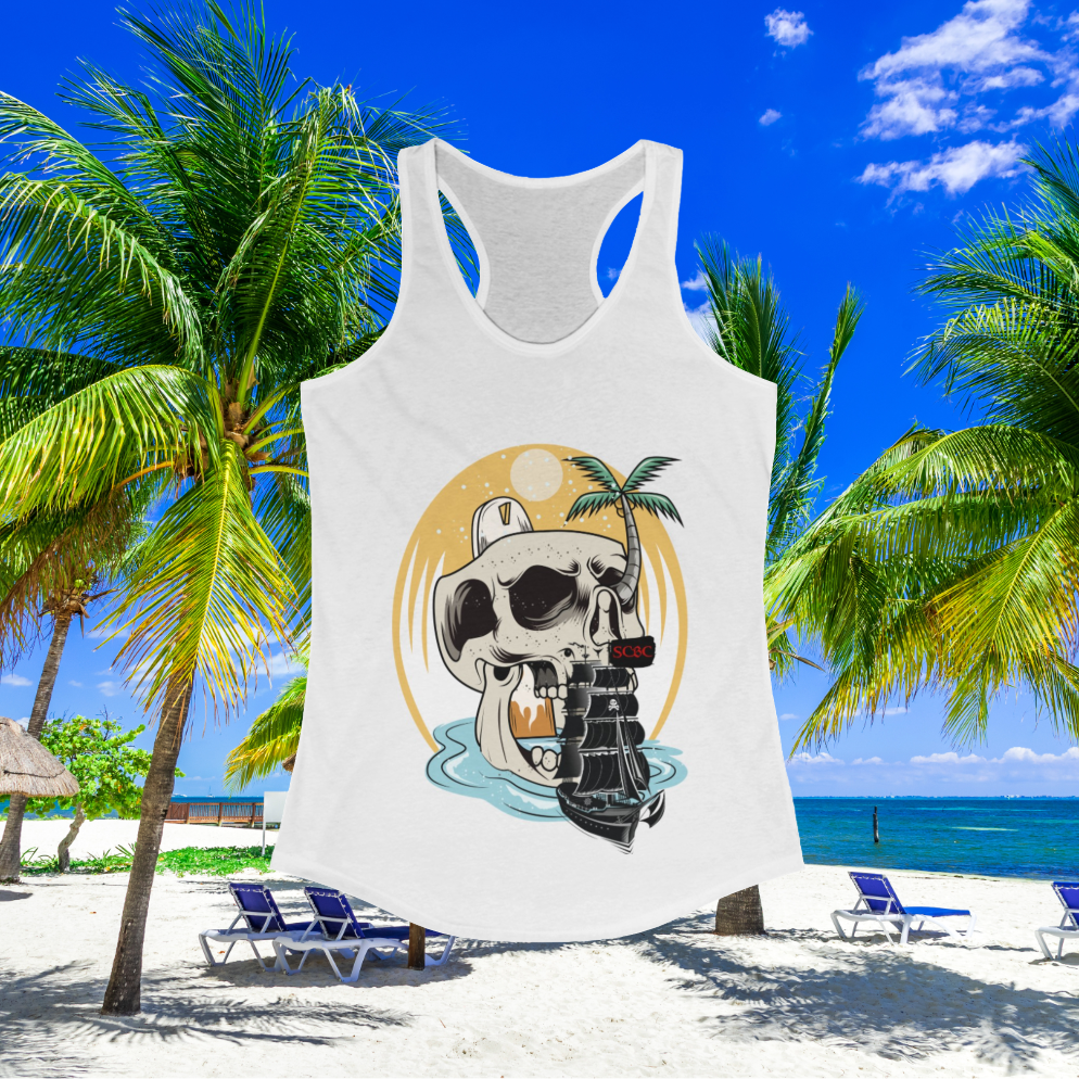 Women's SCBC Ideal Racerback Tank. Summer Shirt, Beach Shirt, Tank-Top, Racerback, Sports Apparel, Slim Fit, Sleeveless, Women's Shirt.
