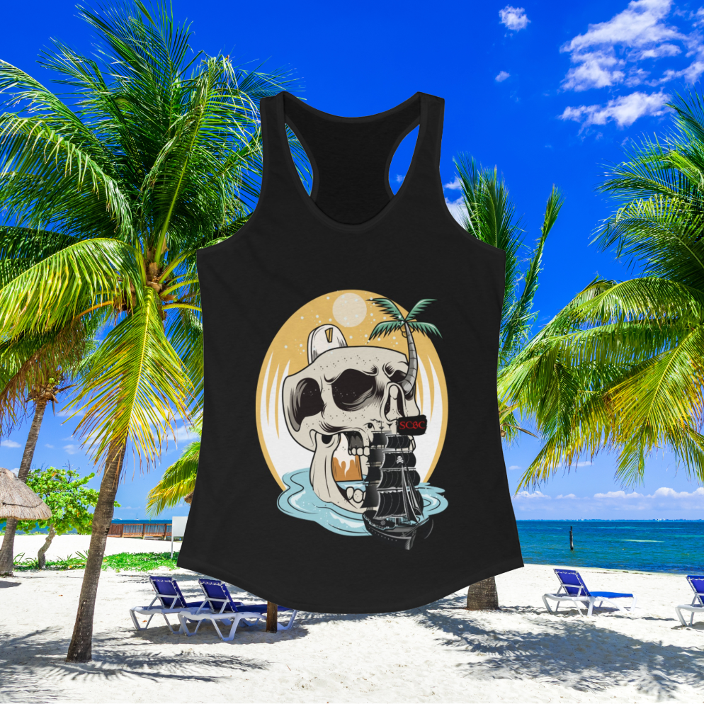 Women's SCBC Ideal Racerback Tank. Summer Shirt, Beach Shirt, Tank-Top, Racerback, Sports Apparel, Slim Fit, Sleeveless, Women's Shirt.