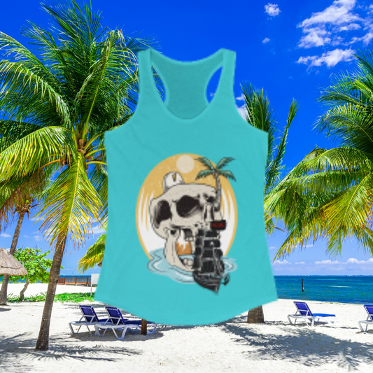 Women's SCBC Ideal Racerback Tank. Summer Shirt, Beach Shirt, Tank-Top, Racerback, Sports Apparel, Slim Fit, Sleeveless, Women's Shirt.