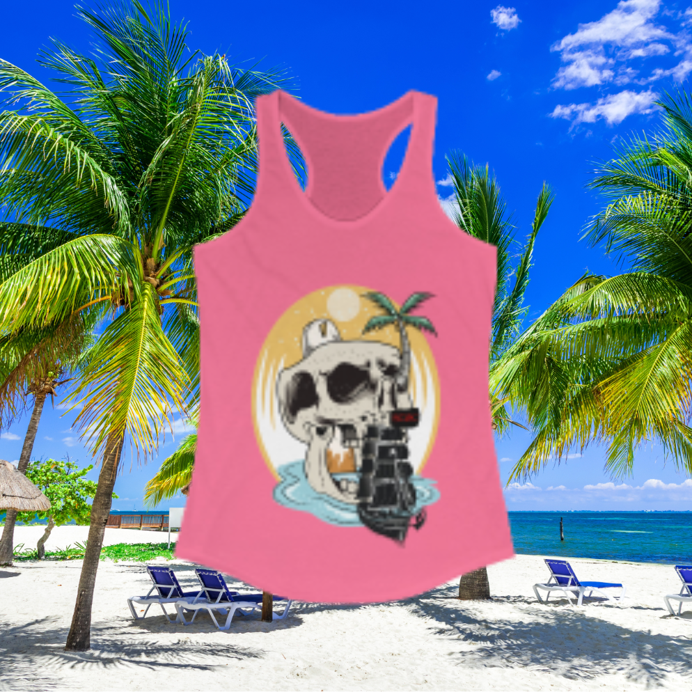 Women's SCBC Ideal Racerback Tank. Summer Shirt, Beach Shirt, Tank-Top, Racerback, Sports Apparel, Slim Fit, Sleeveless, Women's Shirt.