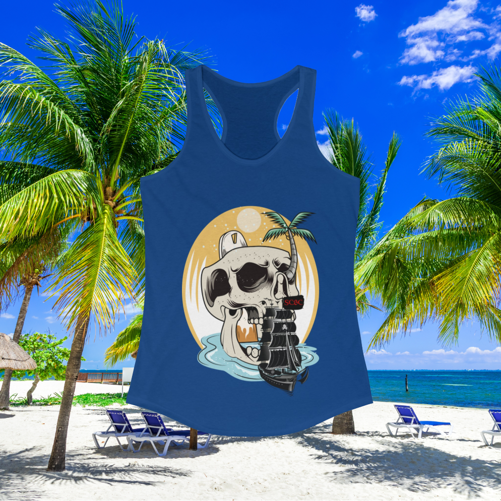 Women's SCBC Ideal Racerback Tank. Summer Shirt, Beach Shirt, Tank-Top, Racerback, Sports Apparel, Slim Fit, Sleeveless, Women's Shirt.