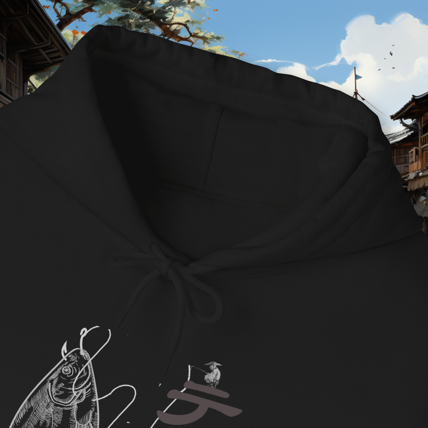 Unisex "Fly Fishing" Heavy Blend™ Hooded Sweatshirt. Graphic Sweater. Japanese. Hoodie. Gift For Him. Gift For Her. Fisherman. Fishing Gear