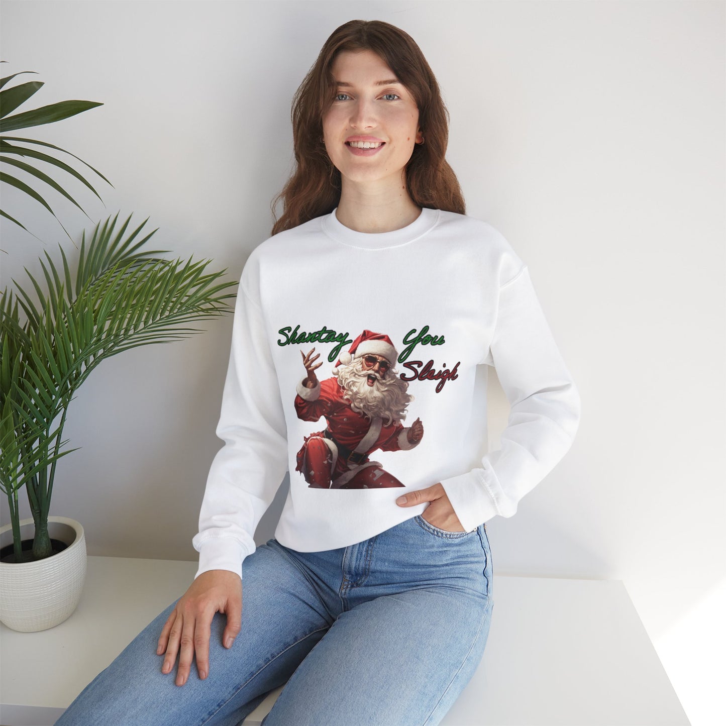 Unisex "Shantay You Sleigh" Crewneck Sweatshirt. Christmas Sweater. Funny Sweater. LGBTQ Apparel. Gay Apparel. Holiday/Christmas Clothes