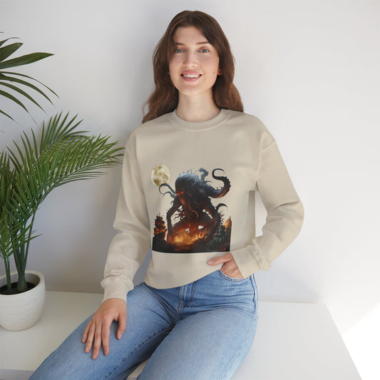 Unisex "The Kraken" Heavy Blend Crewneck Sweatshirt. Graphic Sweatshirt. Unisex. Sci-Fi. Gift For Him. Gift For Her. Sea Creature. Christmas