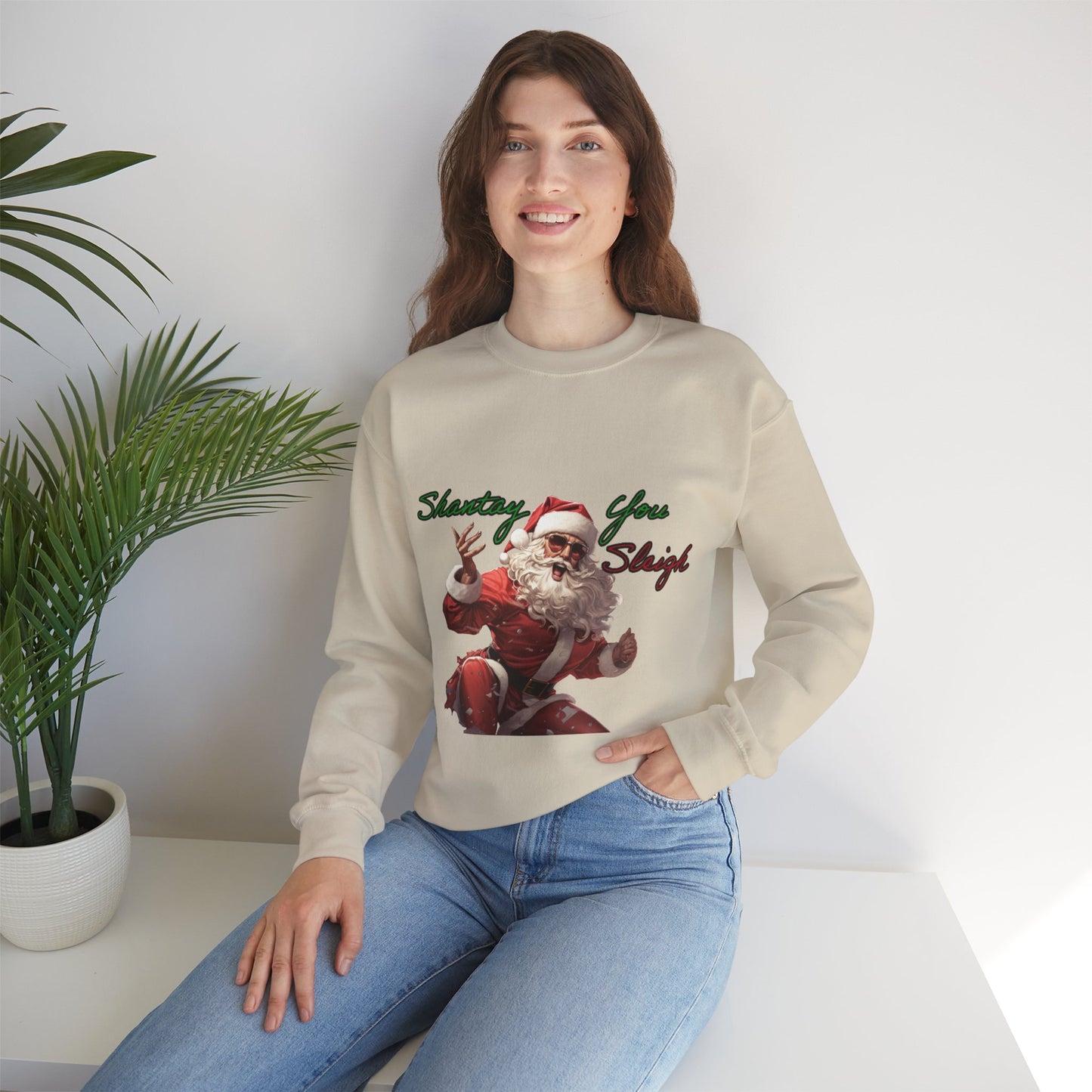 Unisex "Shantay You Sleigh" Crewneck Sweatshirt. Christmas Sweater. Funny Sweater. LGBTQ Apparel. Gay Apparel. Holiday/Christmas Clothes