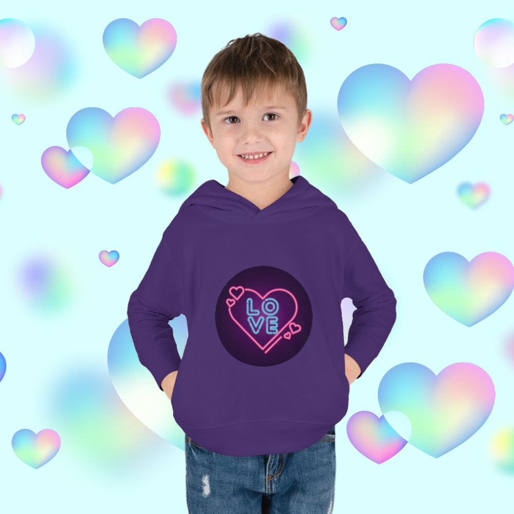 Toddler "Love Hearts"  Pullover Fleece Hoodie. Hoodie.Kids Clothes. Valentines Day. School Clothes. Pastel Colors. Gift for Kids