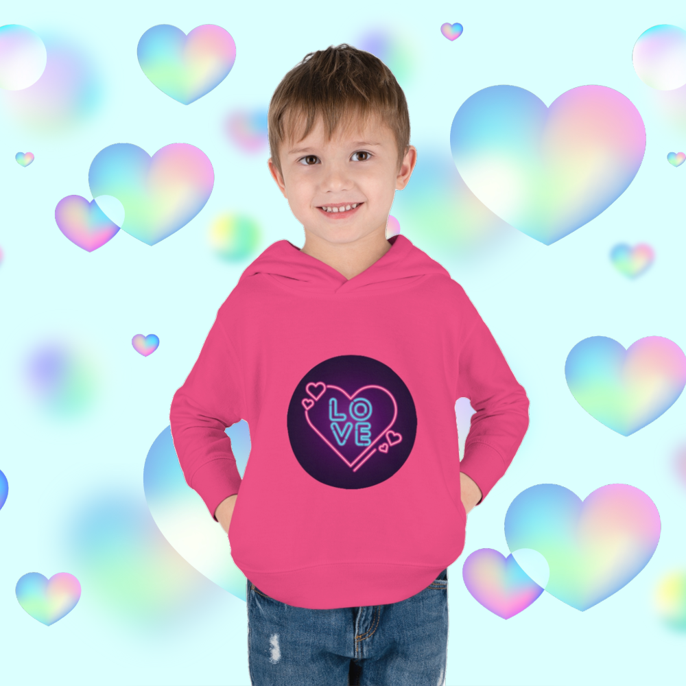 Toddler "Love Hearts"  Pullover Fleece Hoodie. Hoodie.Kids Clothes. Valentines Day. School Clothes. Pastel Colors. Gift for Kids