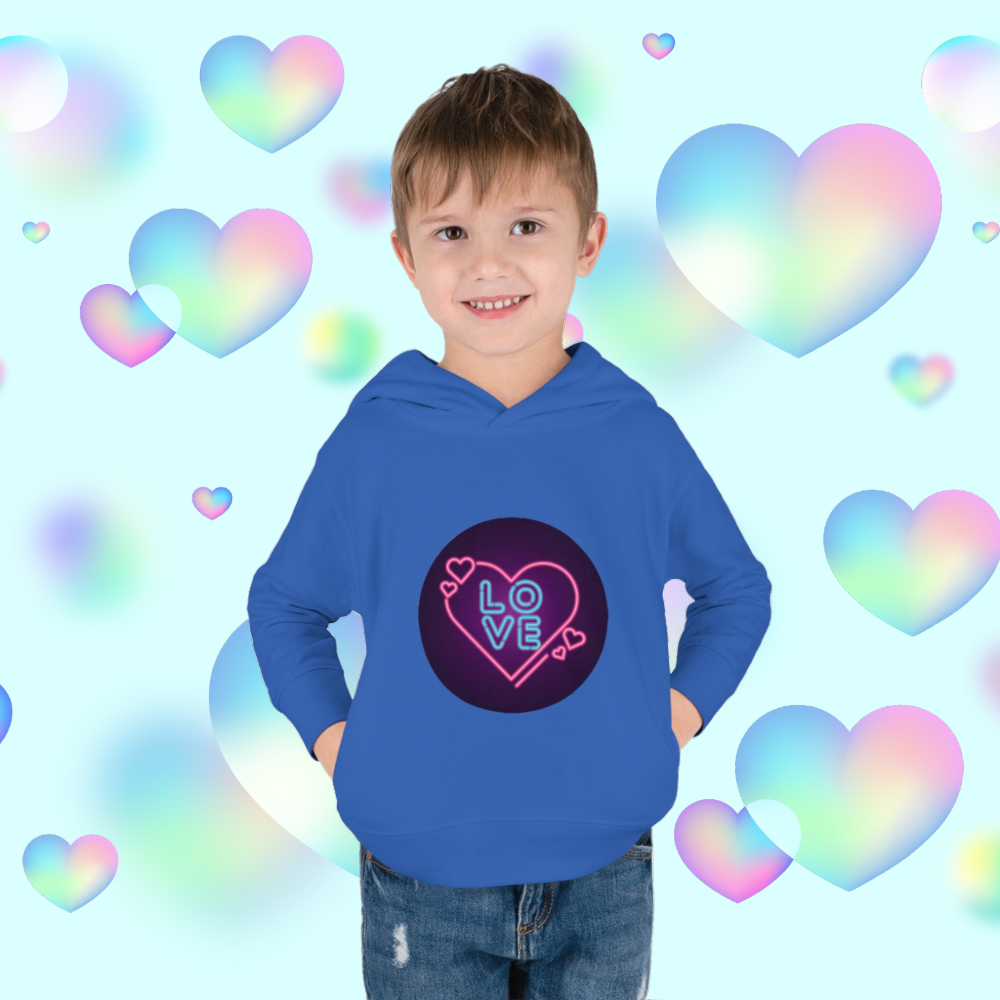 Toddler "Love Hearts"  Pullover Fleece Hoodie. Hoodie.Kids Clothes. Valentines Day. School Clothes. Pastel Colors. Gift for Kids