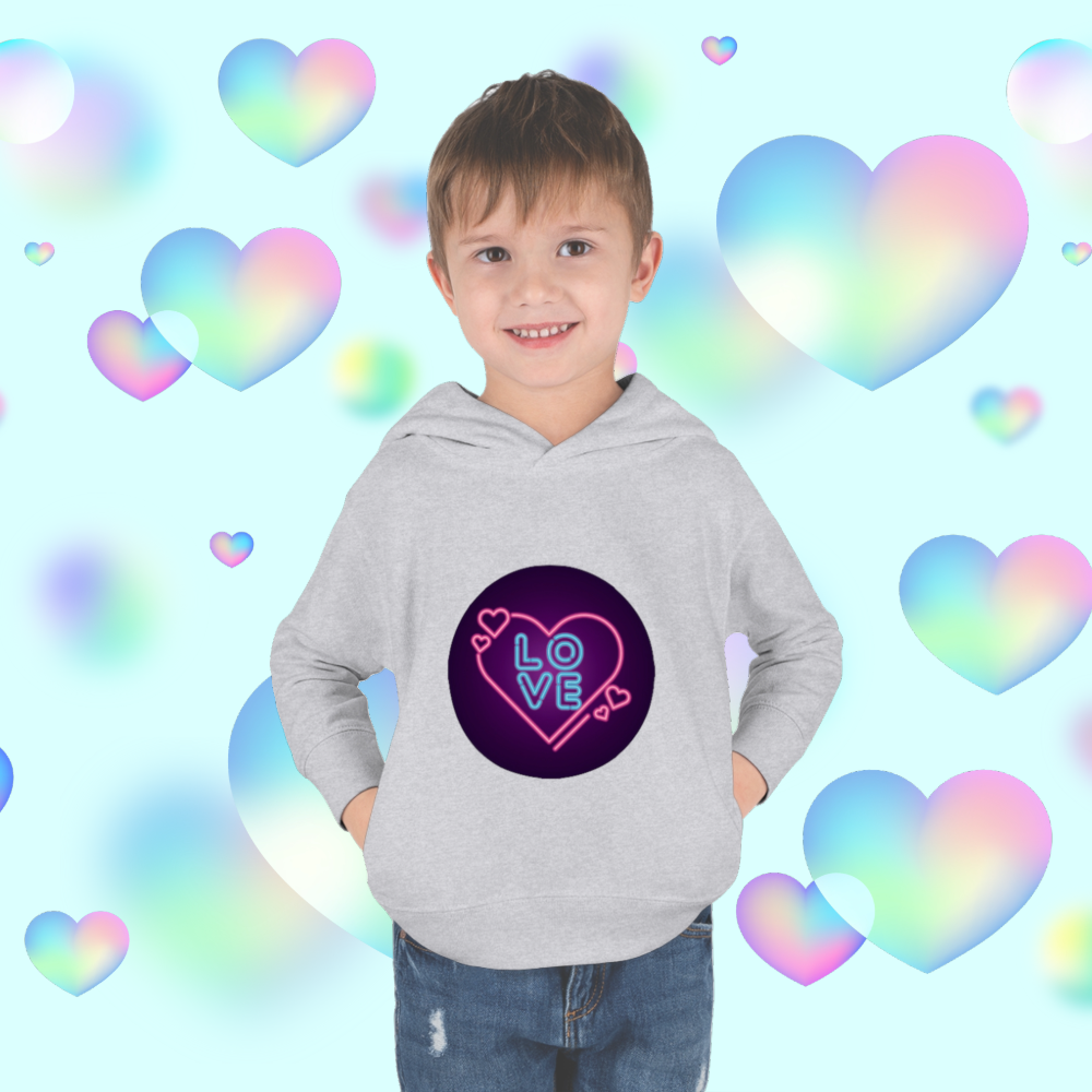 Toddler "Love Hearts"  Pullover Fleece Hoodie. Hoodie.Kids Clothes. Valentines Day. School Clothes. Pastel Colors. Gift for Kids