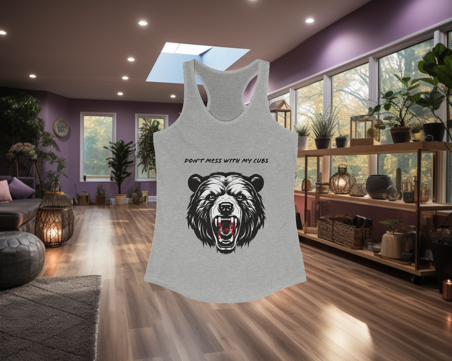 Women's "Mama Bear" Racerback Tank. Great For Yoga & The Gym. Gift For New Moms Gift For Mom Gift For Grandma. Birthday/Christmas Gift