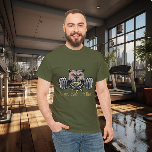 Unisex "Power Lifter"Heavy Cotton Tee. Gym Shirt. Workout Clothes. Unisex. Dog Lover. Pitfall. Animal Lover. Birthday Gift