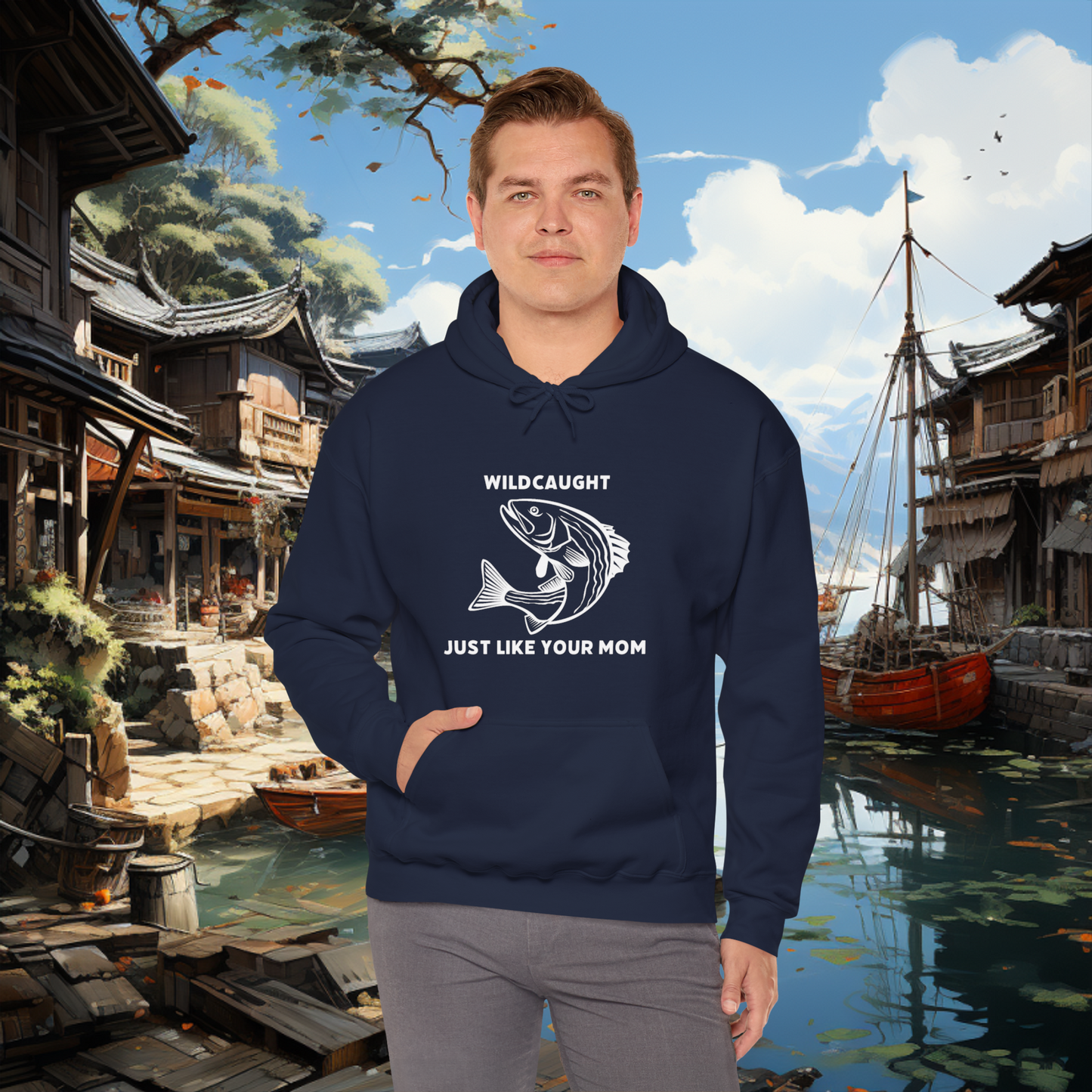 Unisex Heavy Blend "Wildcaught" Hooded Sweatshirt. Funny Sweatshirt. Gift For Him. Stocking Stuffer. Christmas Gift. Fisherman/Fishing Gear