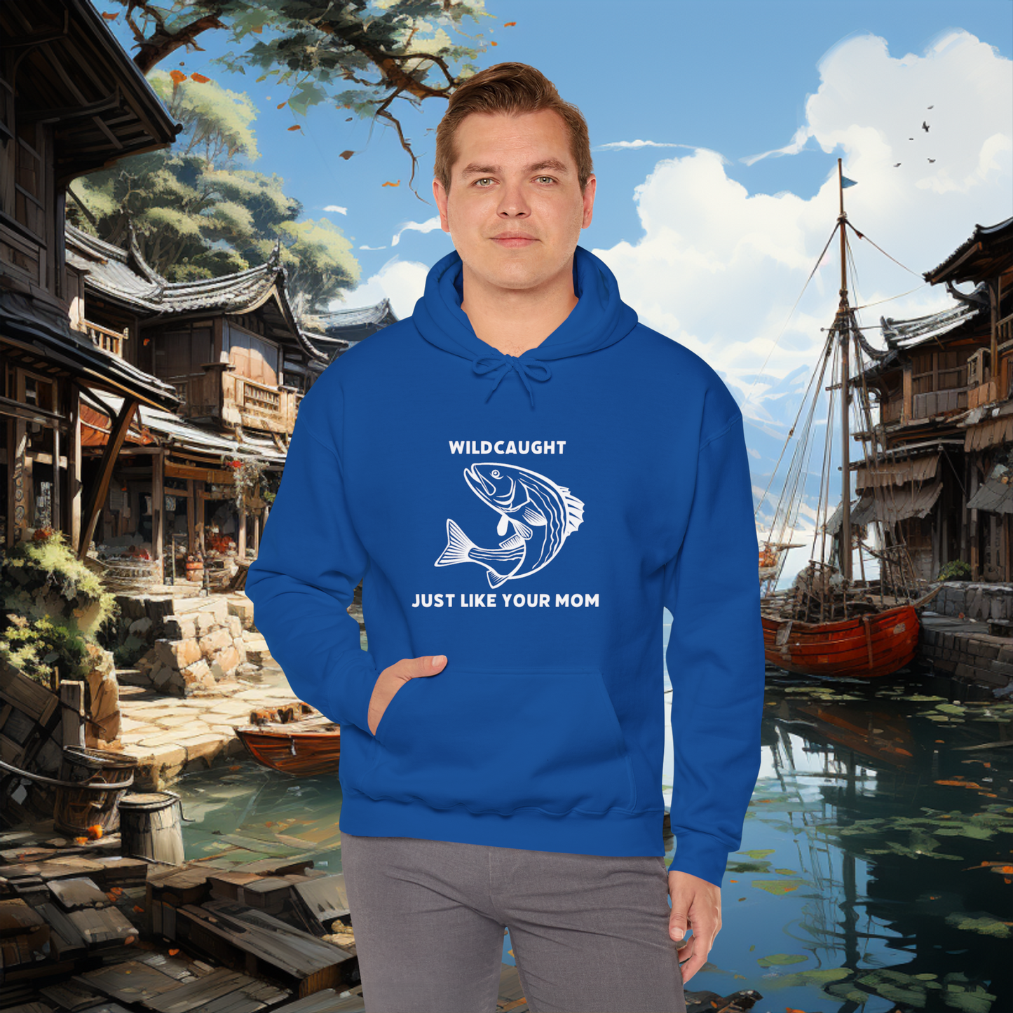 Unisex Heavy Blend "Wildcaught" Hooded Sweatshirt. Funny Sweatshirt. Gift For Him. Stocking Stuffer. Christmas Gift. Fisherman/Fishing Gear